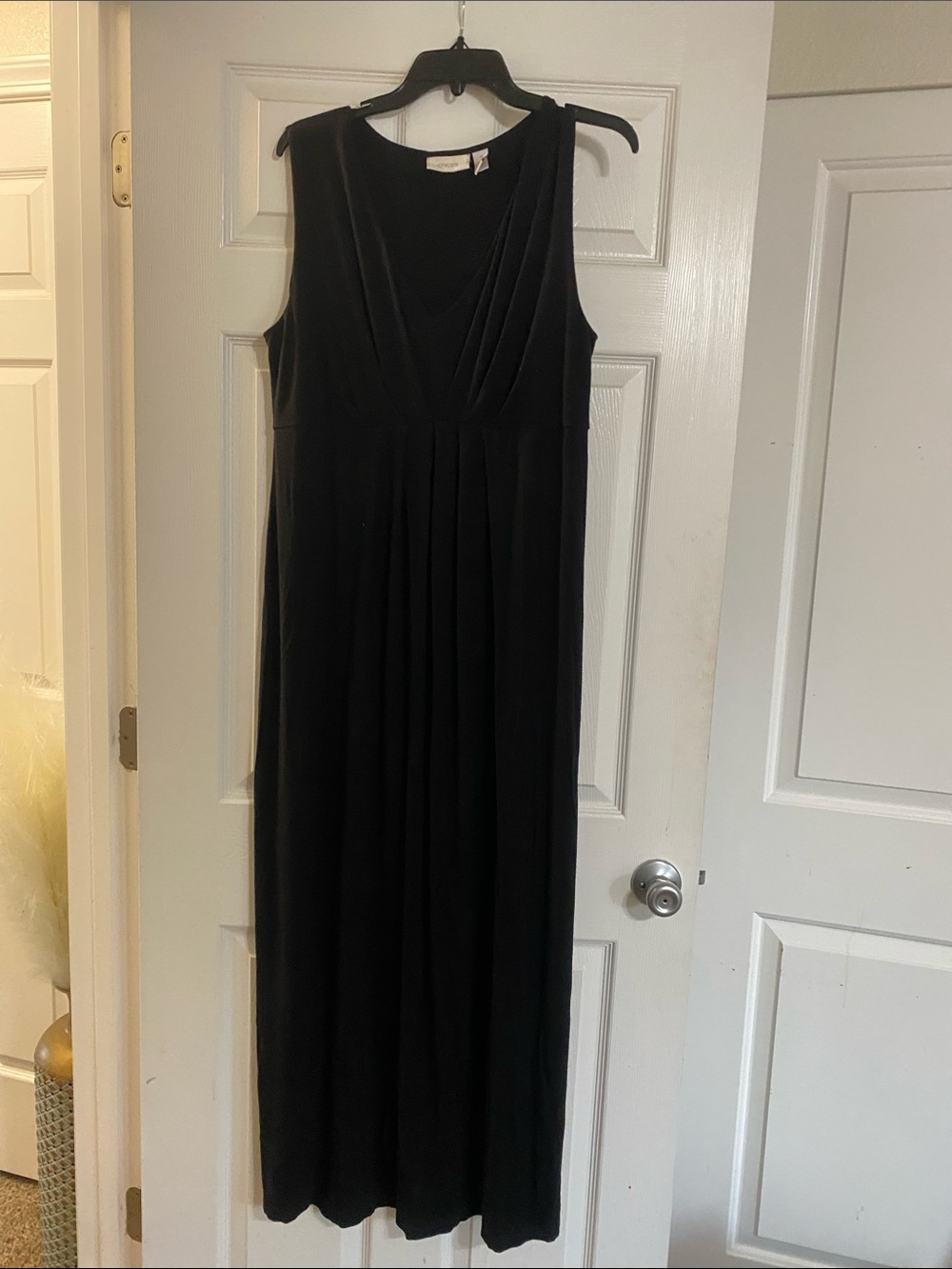 Chico's Black Sleeveless Maxi Dress with Front Pleats